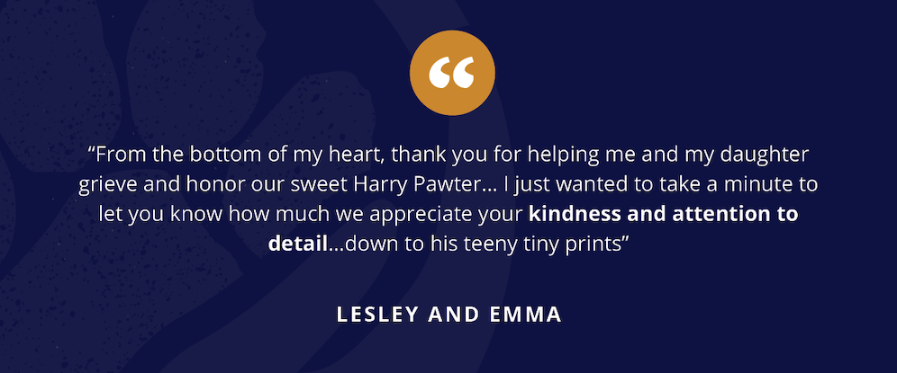 A Pet Cremation Services review from Lesley and Emma.