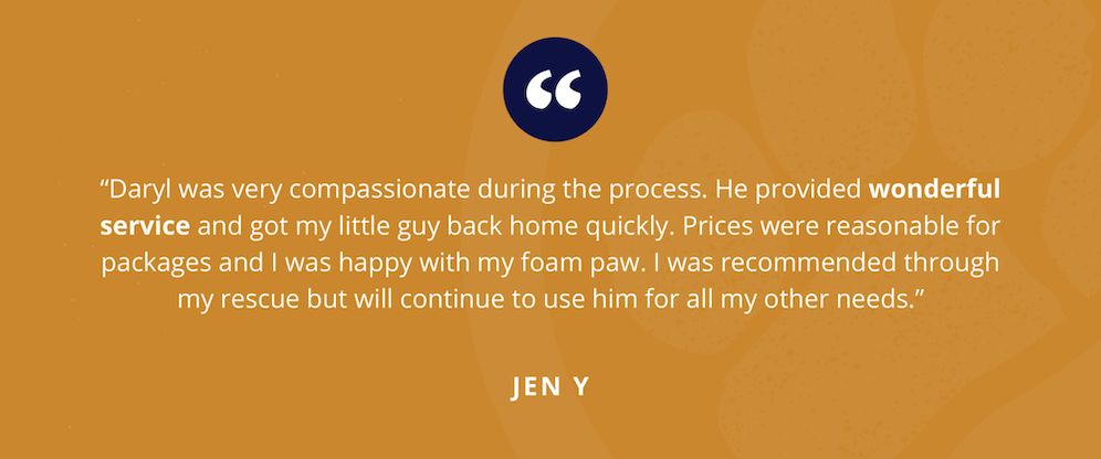 A customer testimonial from Jen.