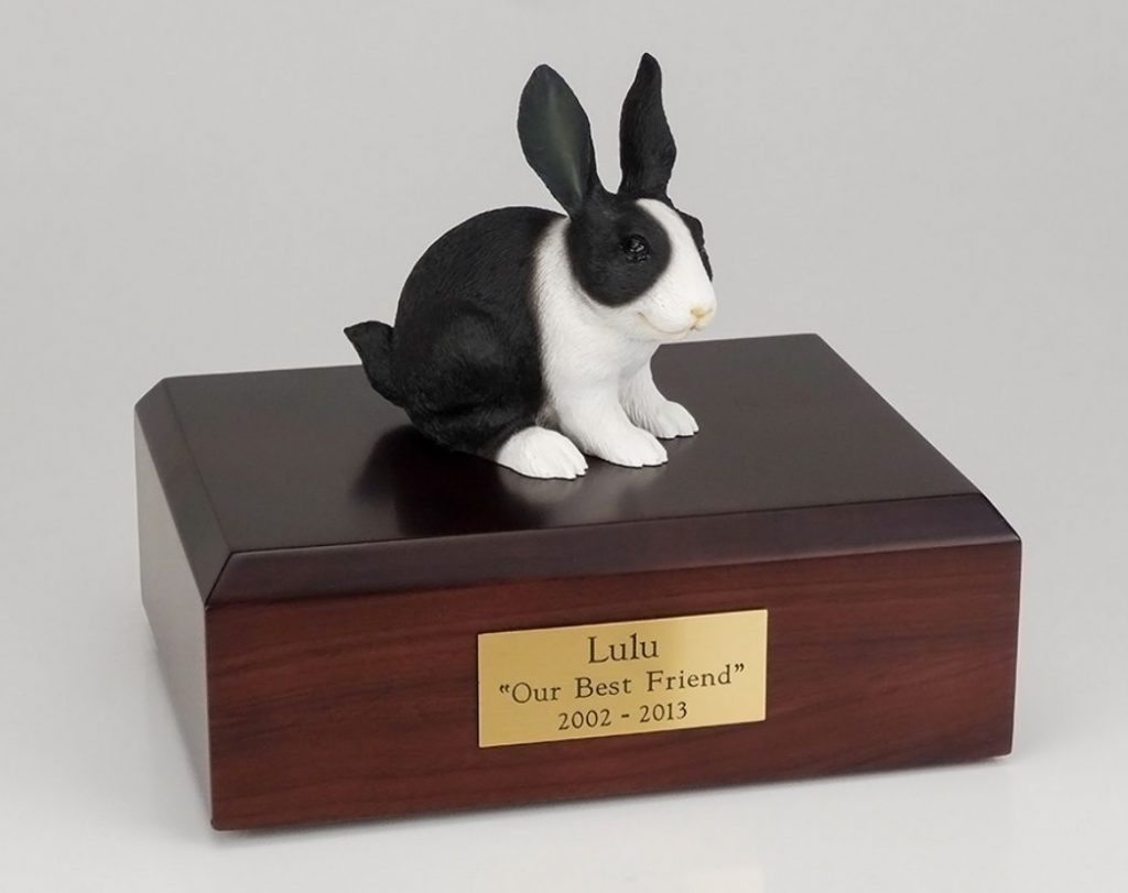Ceramic rabbit urn.